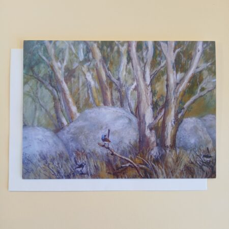 8735  Blue Wrens [$12.00 Pack Of 6 Cards @ $2.00 Each]